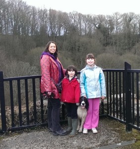 Ingrid, Zach, Hannah and Alfie the dog.